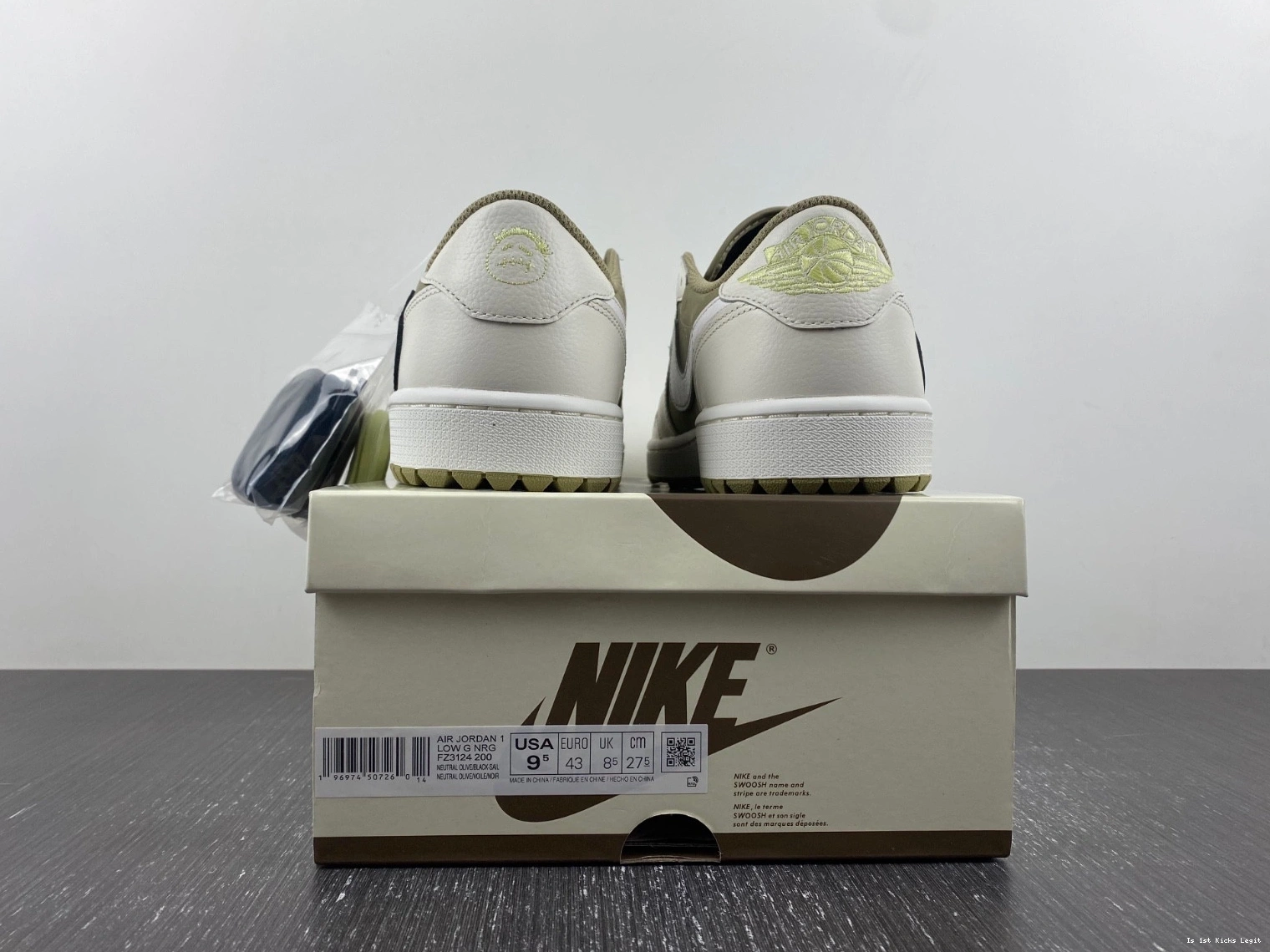 Jordan Low Neutral Retro 1 Scott Golf FZ3124-200 Travis Olive 0321